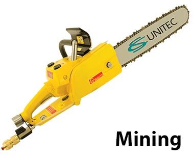 用于地下和煤礦開(kāi)采應(yīng)用的 4 HP 氣動(dòng)鋸，帶制動(dòng)器